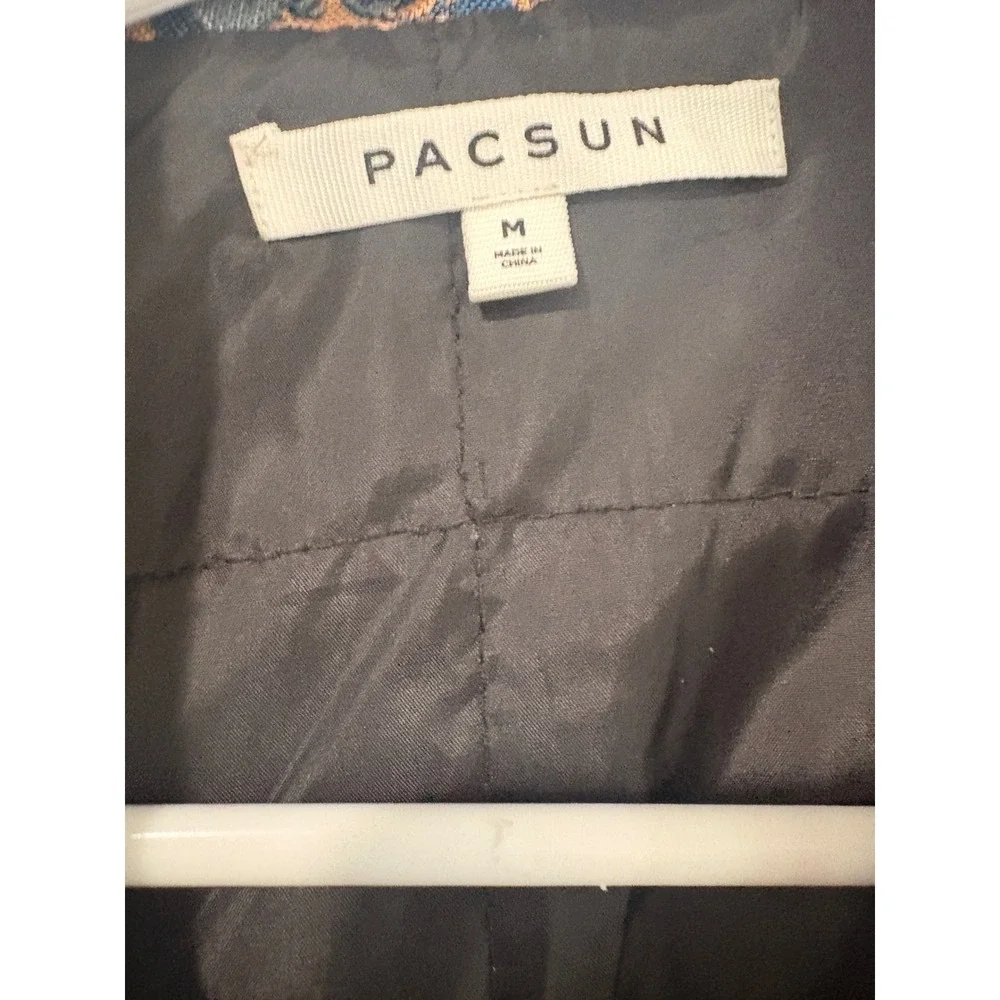 PacSun Tapestry Jacket Mens Medium Floral Bird Print Full Zip Woven
